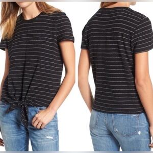 Madewell Modern Tie Front Top in Stripe